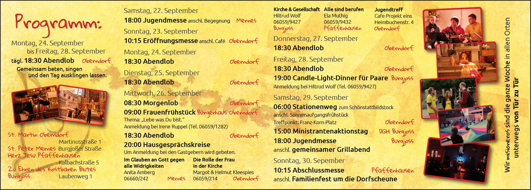 Programmflyer: Terminübersicht