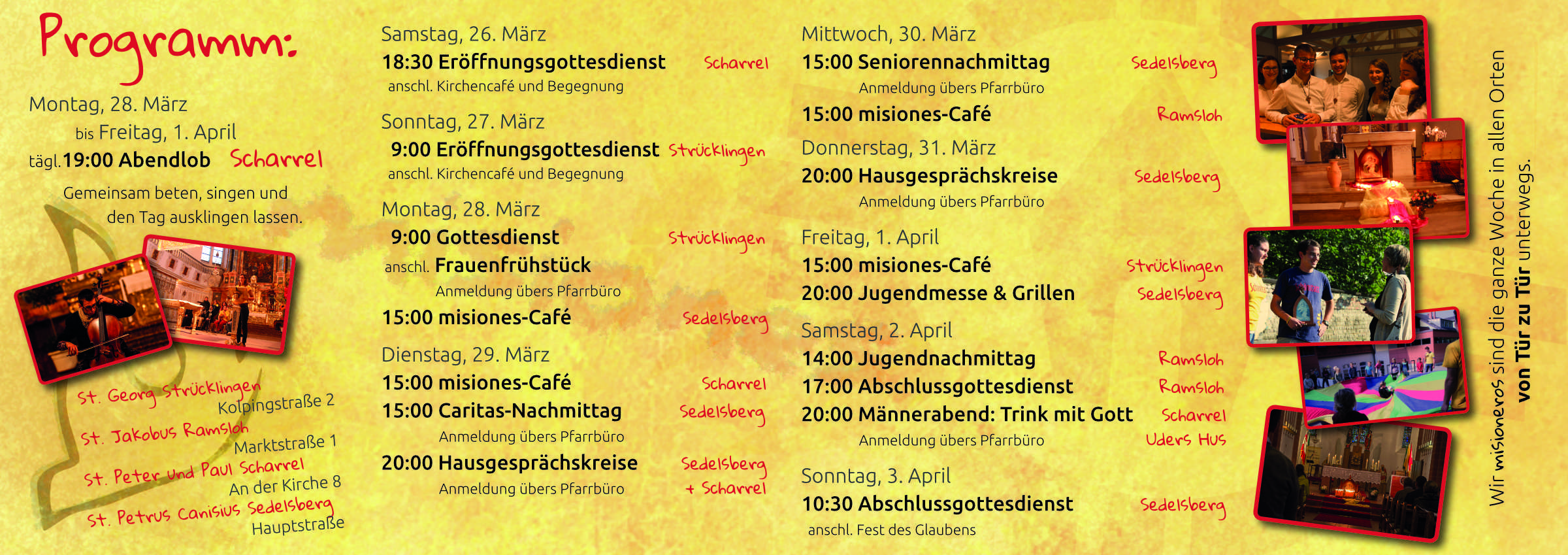 Programmflyer: Terminübersicht